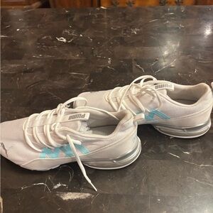 Puma White and Light Blue Sneakers